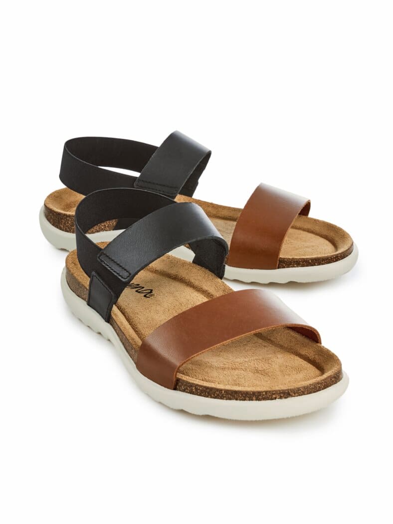 Kork-Sandale Zehenfreiheit Schwarz-Braun
