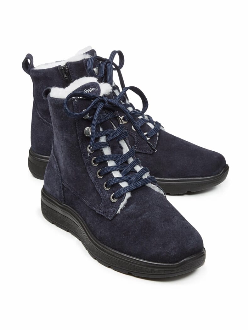 Hallux-Stiefelette Lammfell Marine