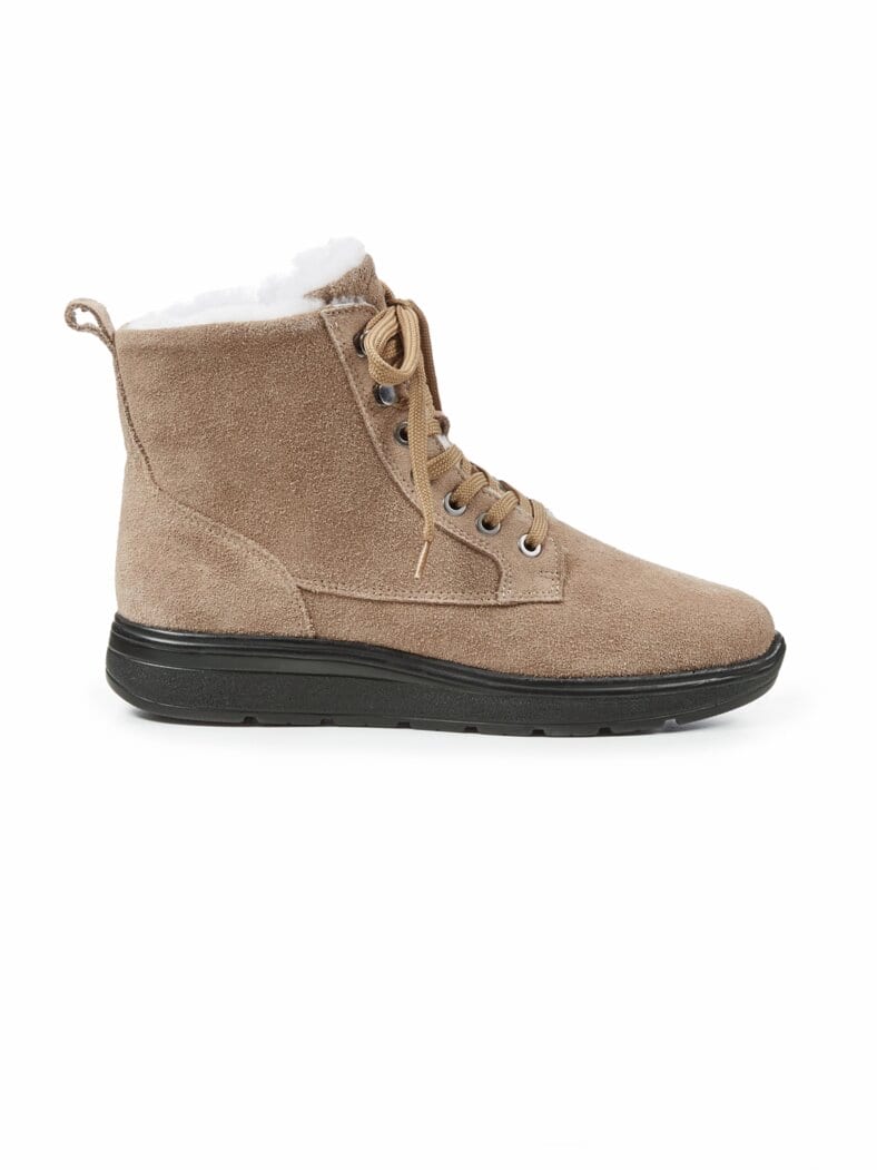 Hallux-Stiefelette Lammfell Taupe