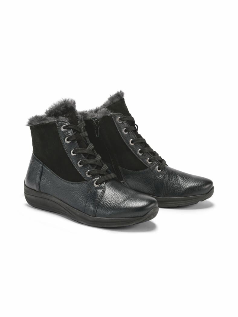 Freizeit-Stiefelette Kuschelwarm Schwarz