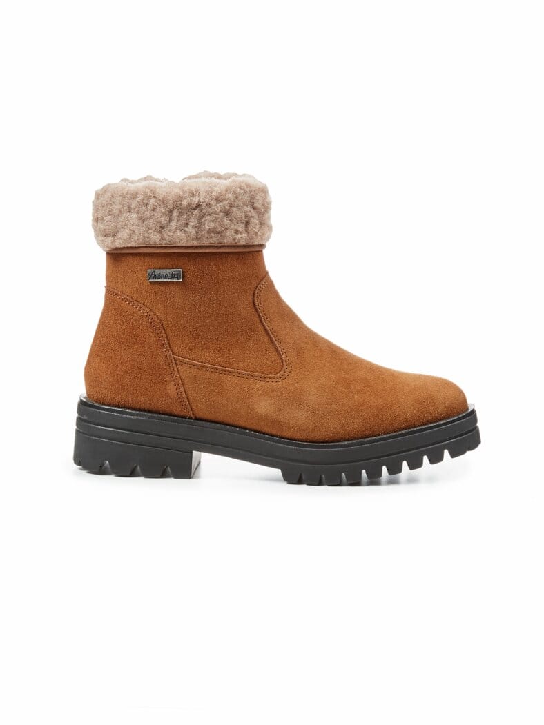 Aquastop-Stiefel Winterfest Cognac