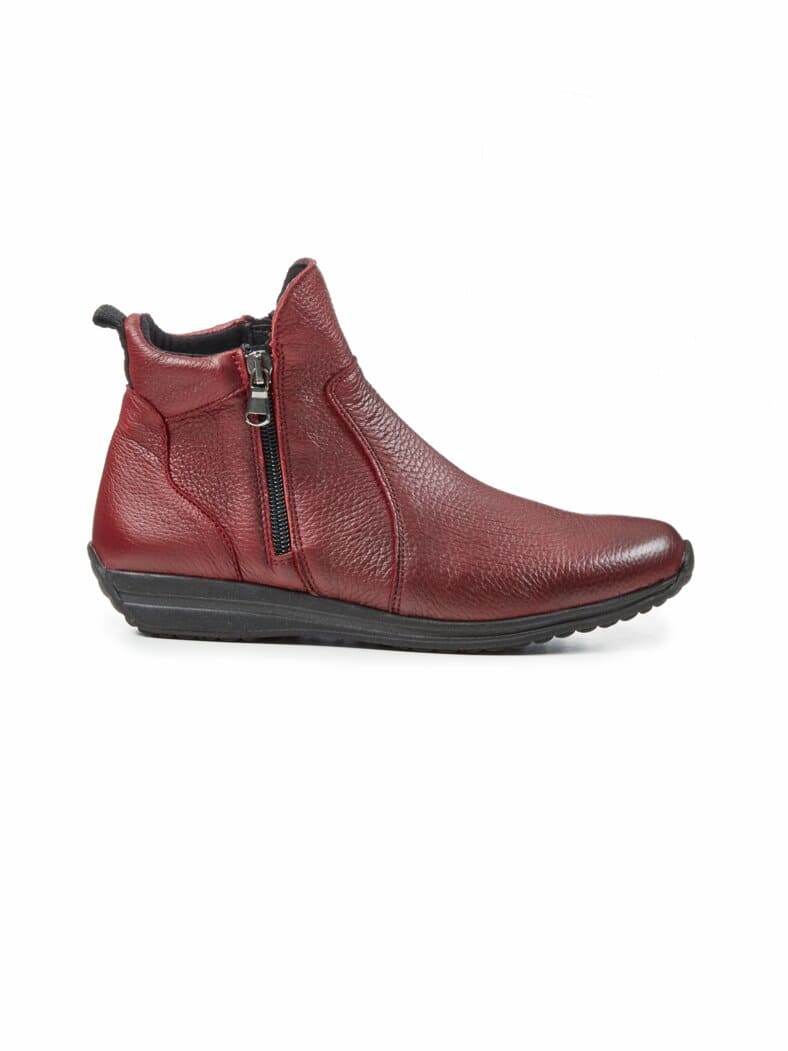 Hirschleder-Stiefel Komfort Bordeaux