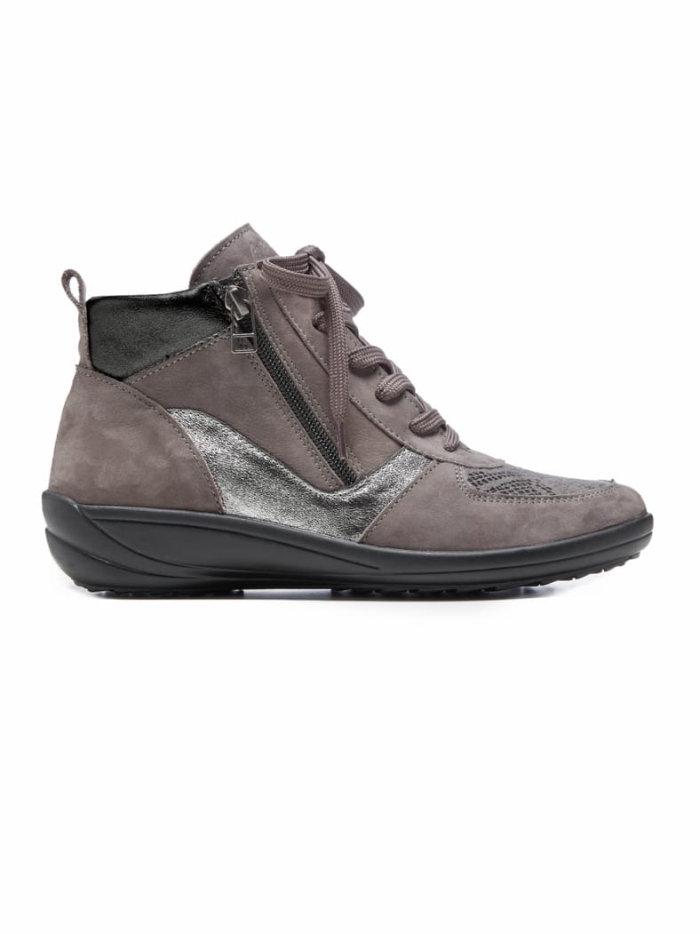 Hallux-Schnürbootie Thermo Grau Metallic