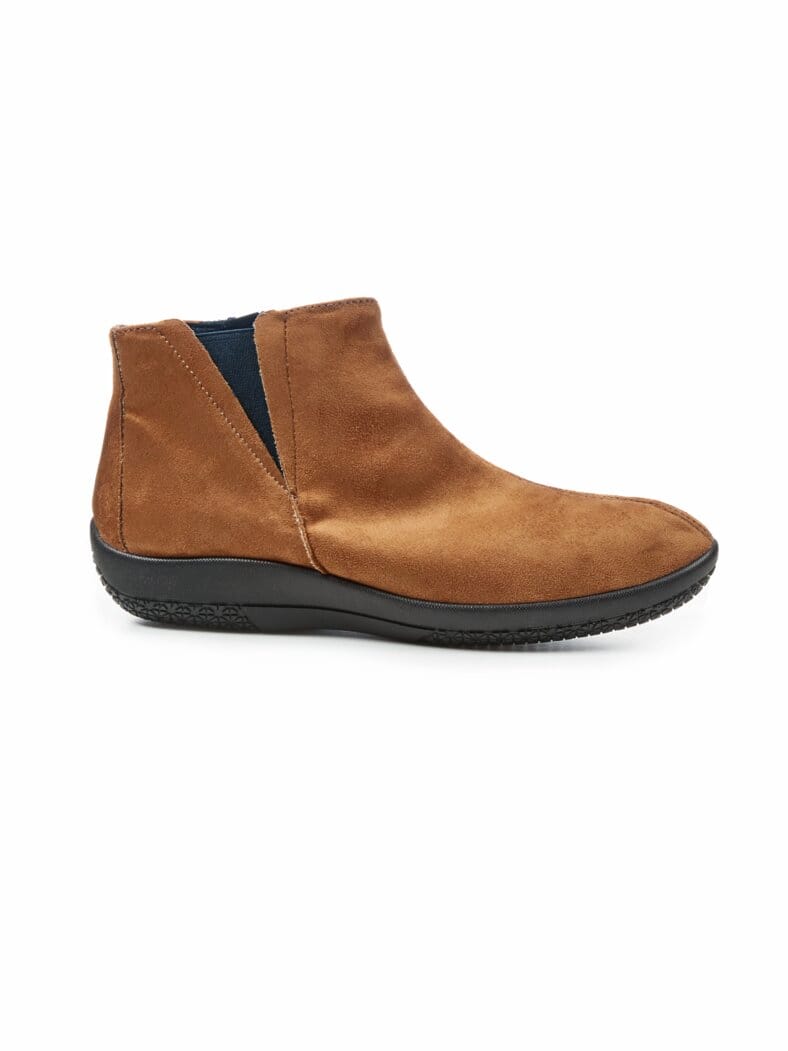Hallux-Stiefelette Samtweich Cognac