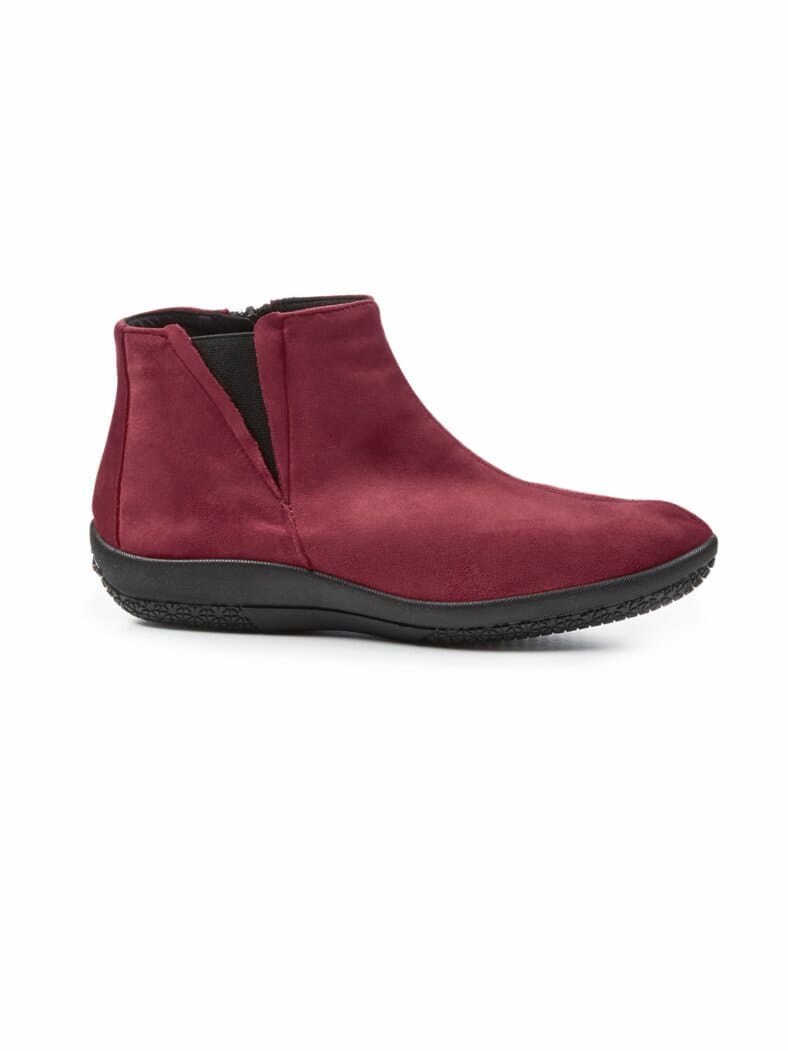 Hallux-Stiefelette Samtweich Bordeaux