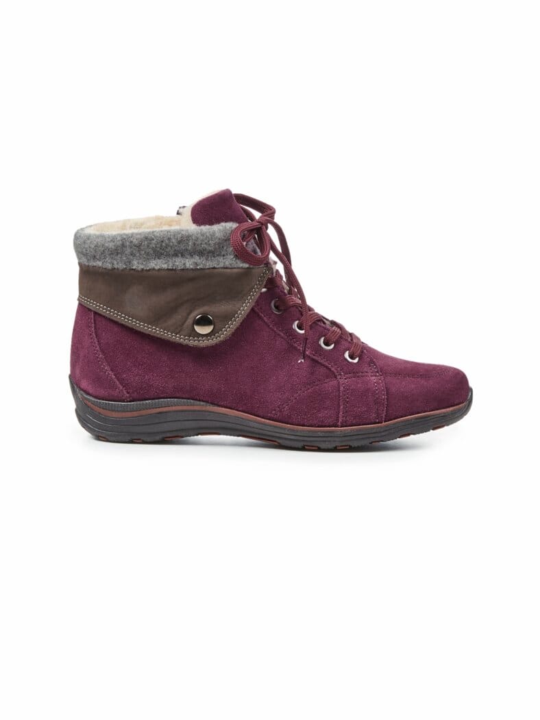 Reißverschluss-Bootie Extrawarm Bordeaux