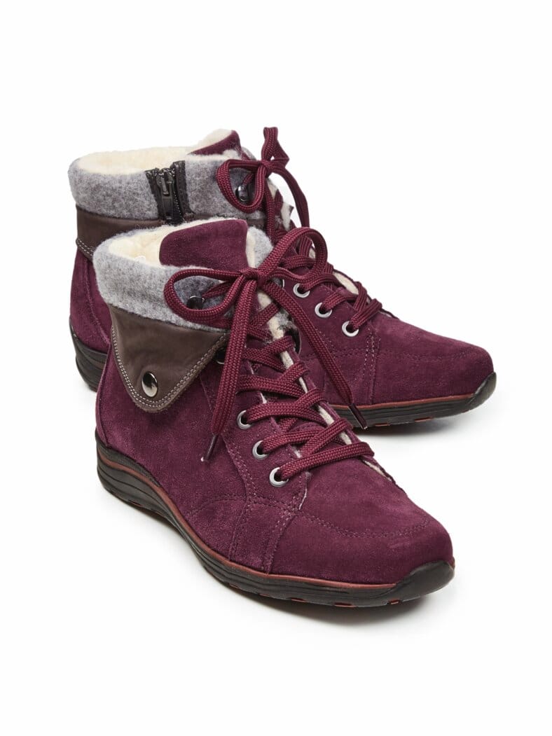 Reißverschluss-Bootie Extrawarm Bordeaux