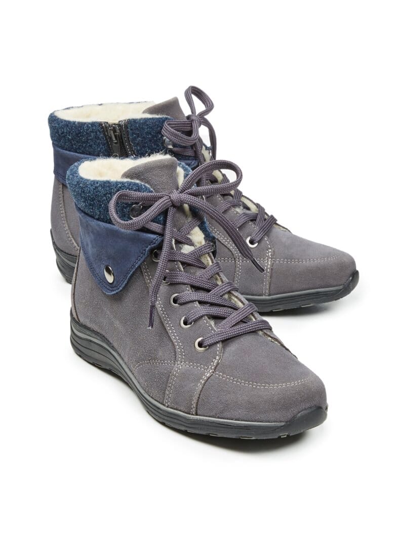 Reißverschluss-Bootie Extrawarm Grau