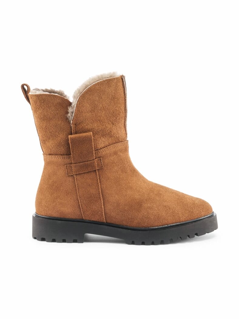 Hallux-Bootie Lammfell Cognac