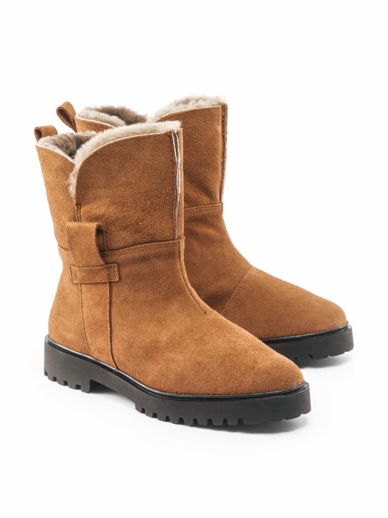 Hallux-Bootie Lammfell Cognac
