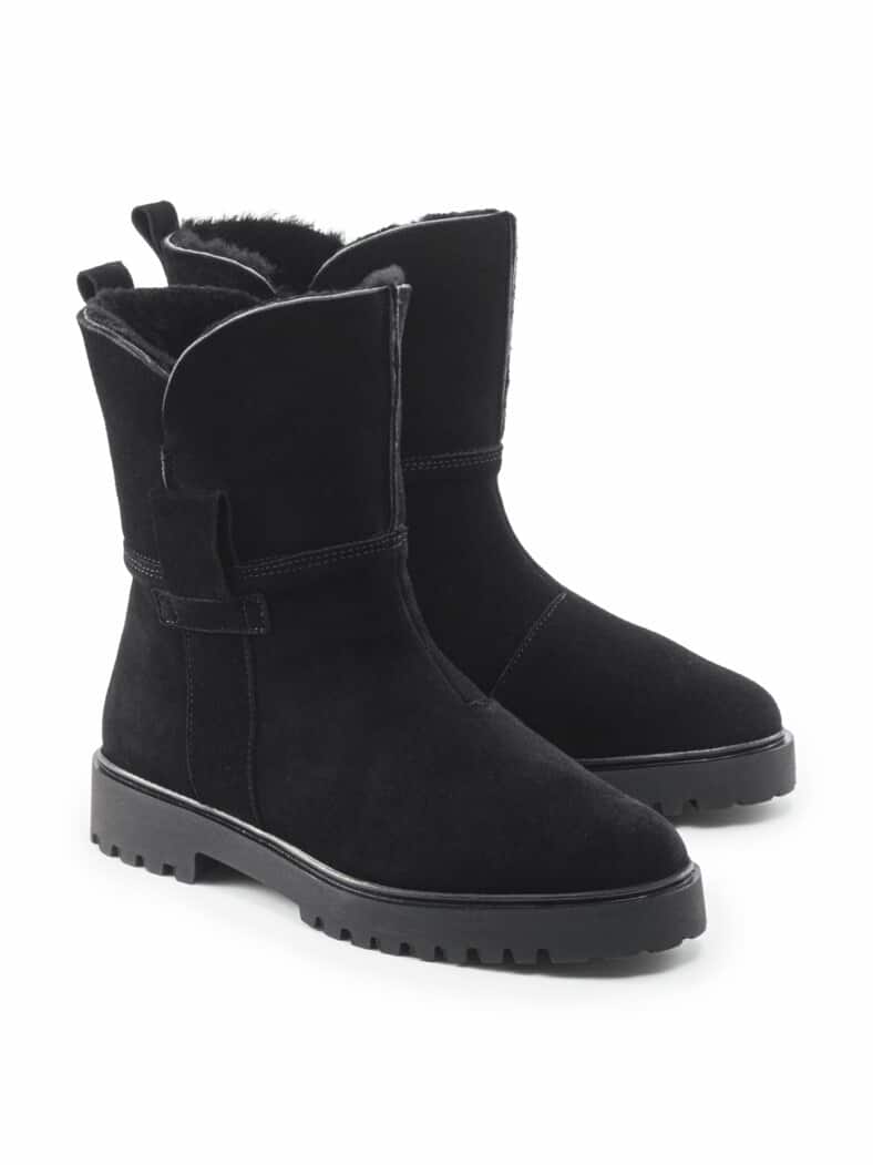 Hallux-Bootie Lammfell Schwarz