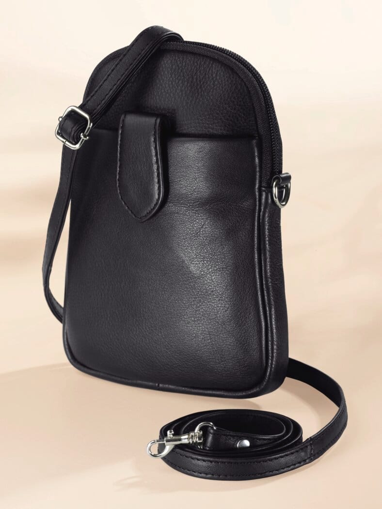 Leder-Handytasche Schwarz