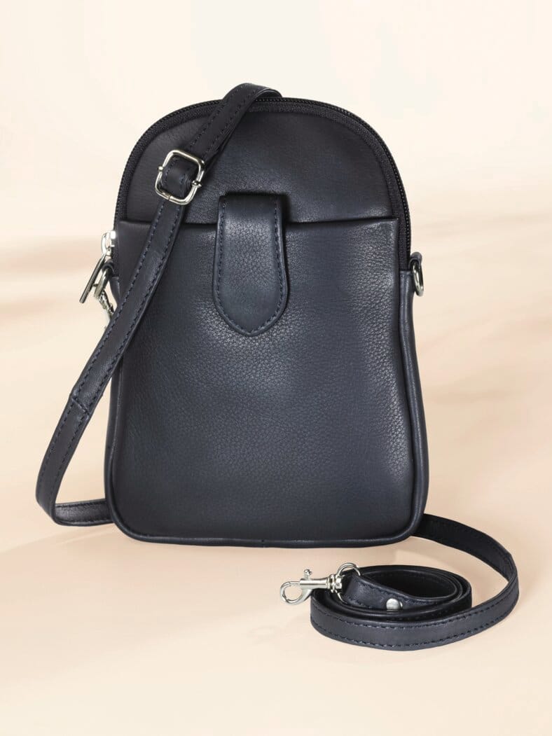 Leder-Handytasche Dunkelblau