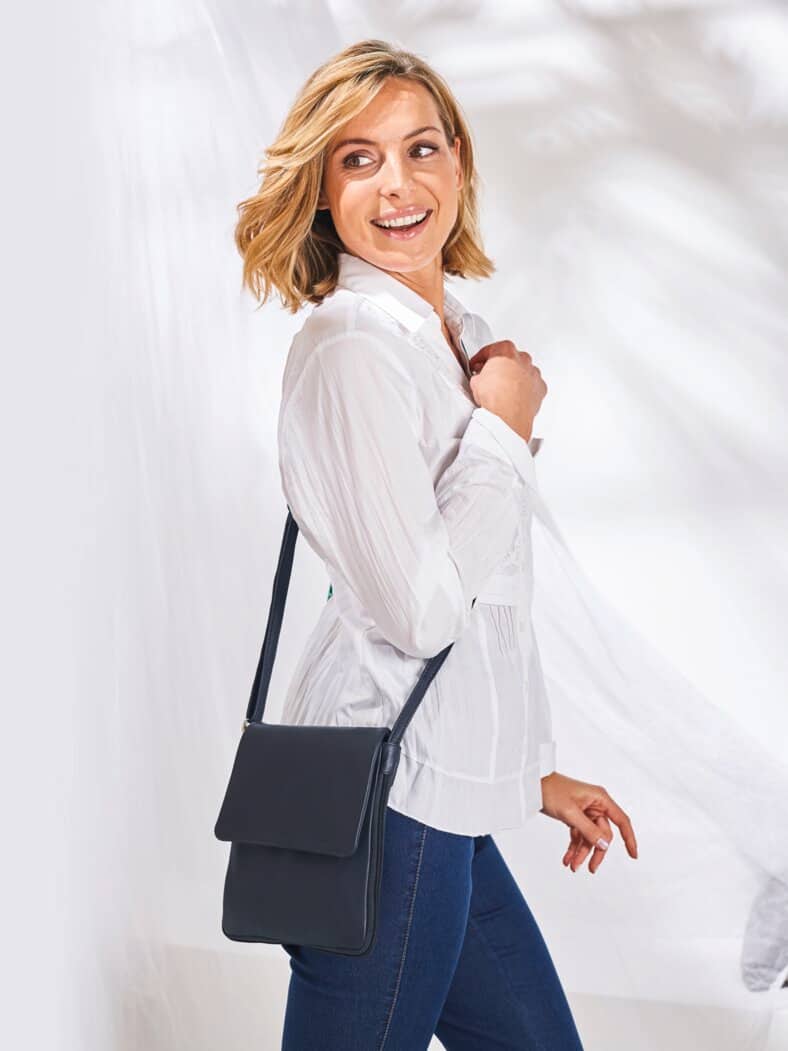 Leder-Handtasche Every Day Marine