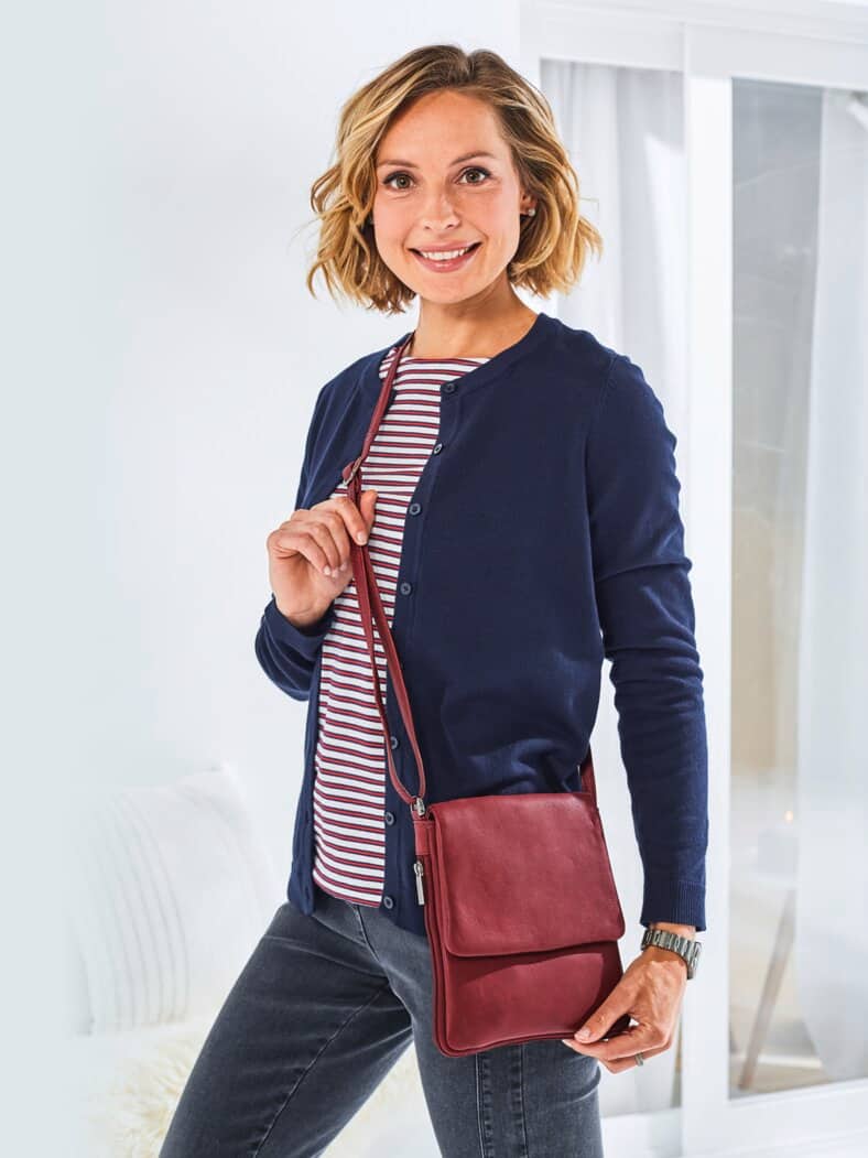 Leder-Handtasche Every Day Bordeaux