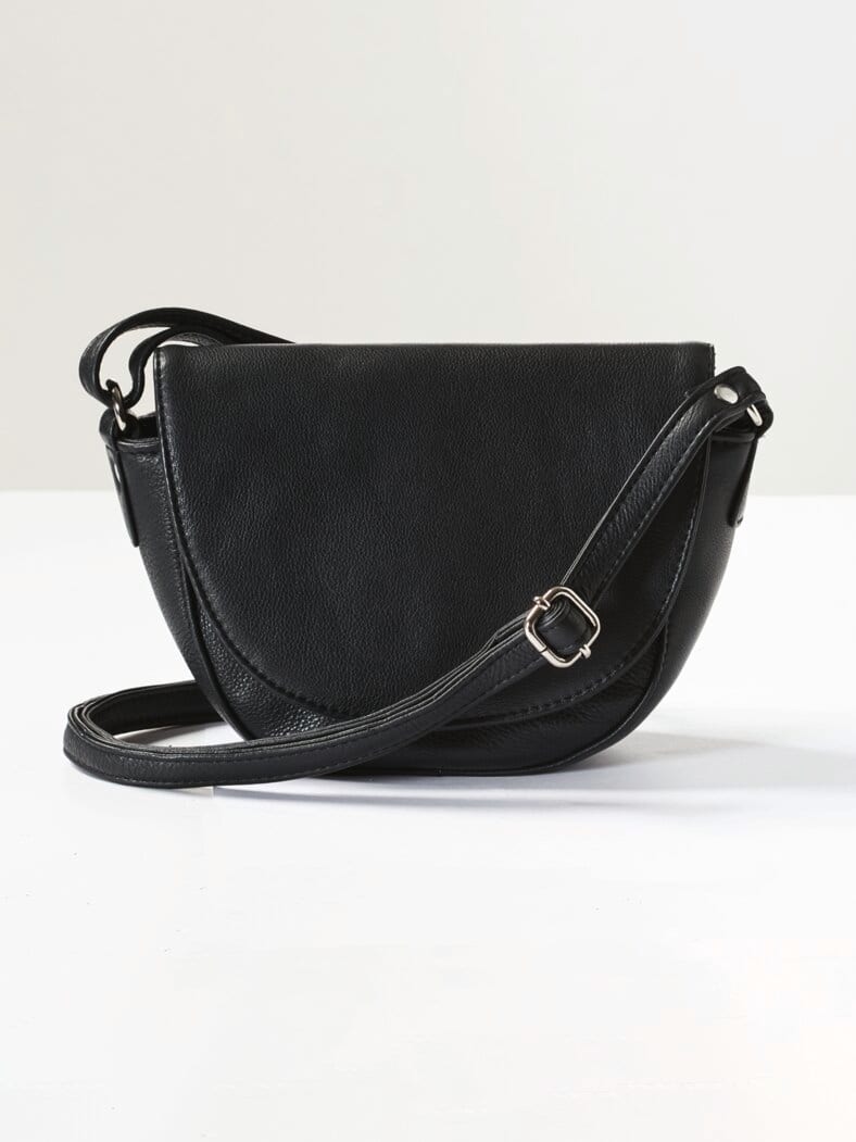 Leder-Umhängetasche Rom Schwarz