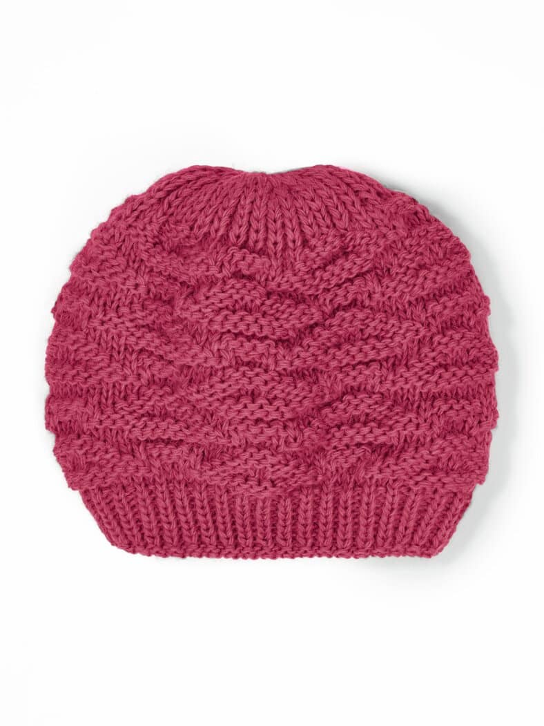 Kuschelweich-Strickmütze Beere