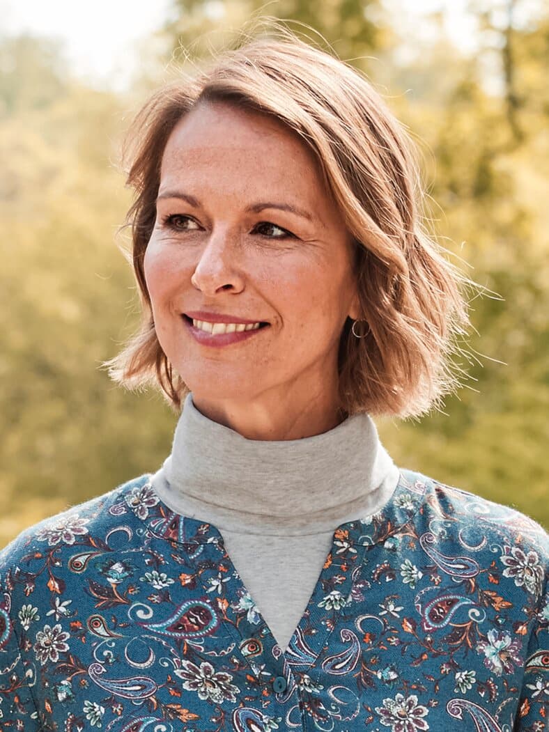 Rollkragen-Einsatz Jersey Grau melange