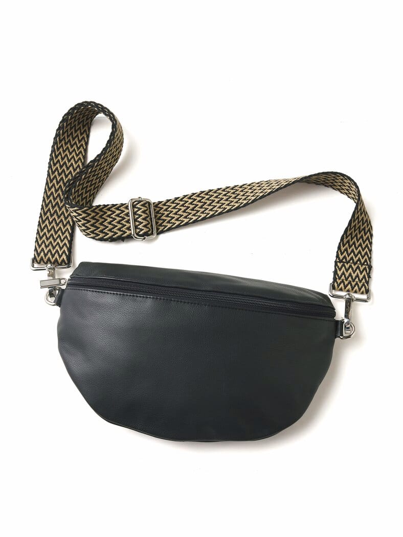 Cross-Body-Bag Leder Schwarz