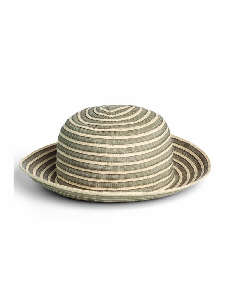 Streifen-Hut-knautschbar Oliv
