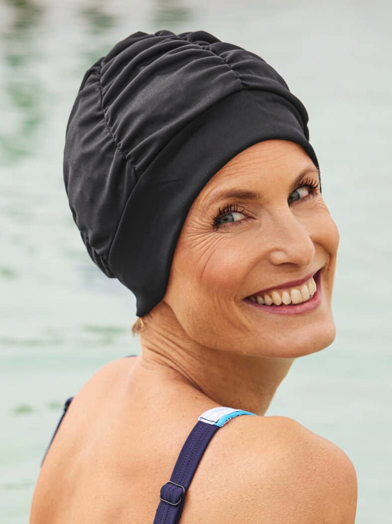 Fashy-Textil-Badehaube gefüttert Schwarz