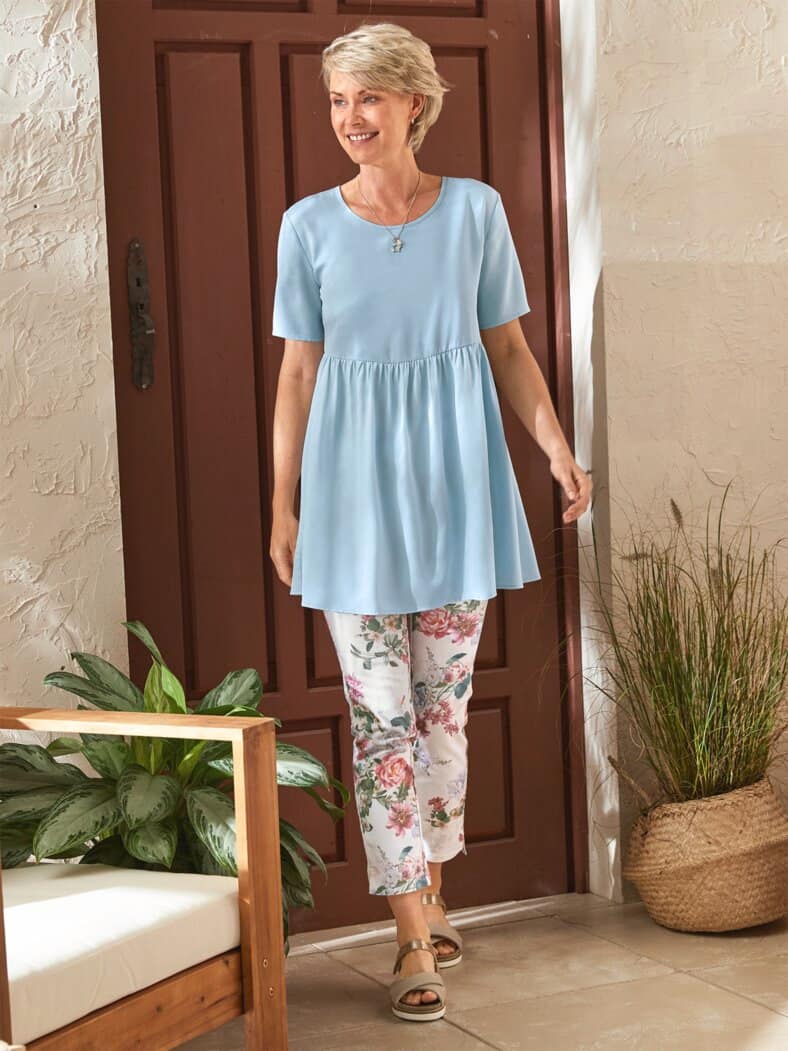 Sommerleicht-Tunika Lyocell Hellblau