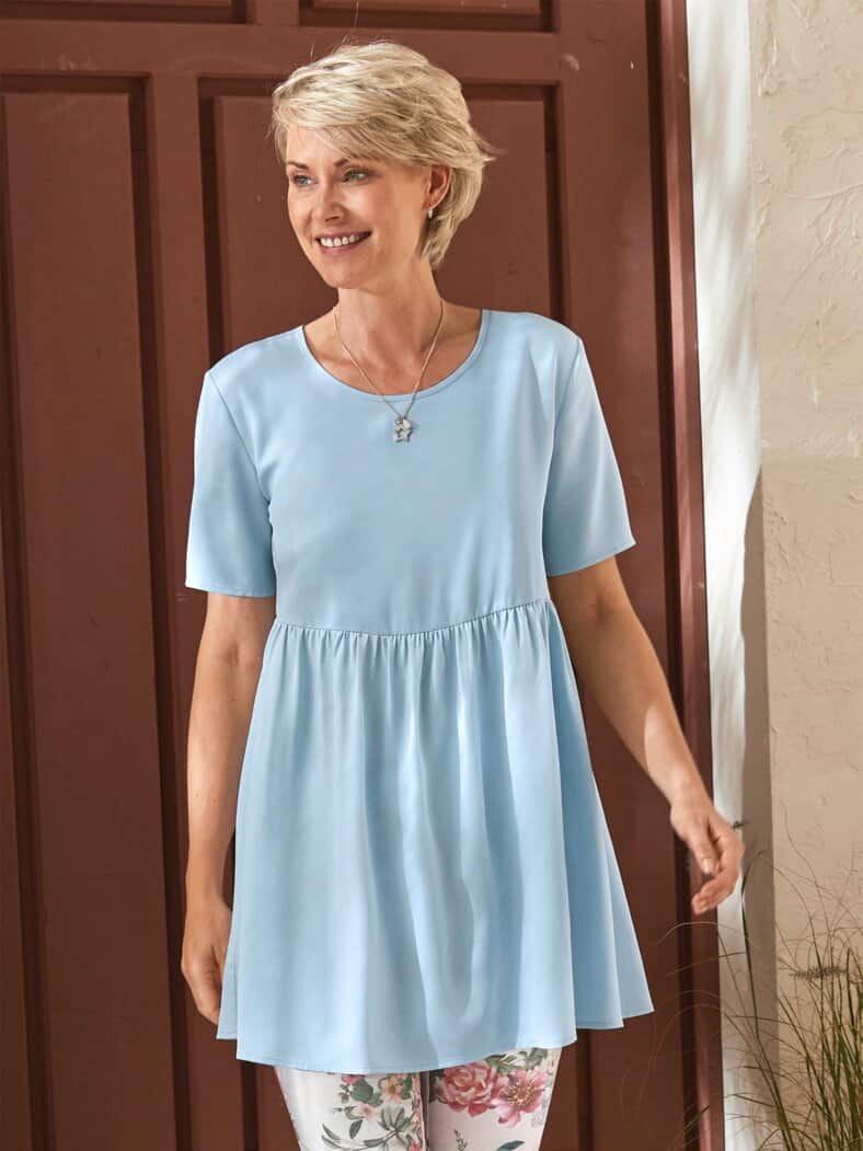 Sommerleicht-Tunika Lyocell Hellblau