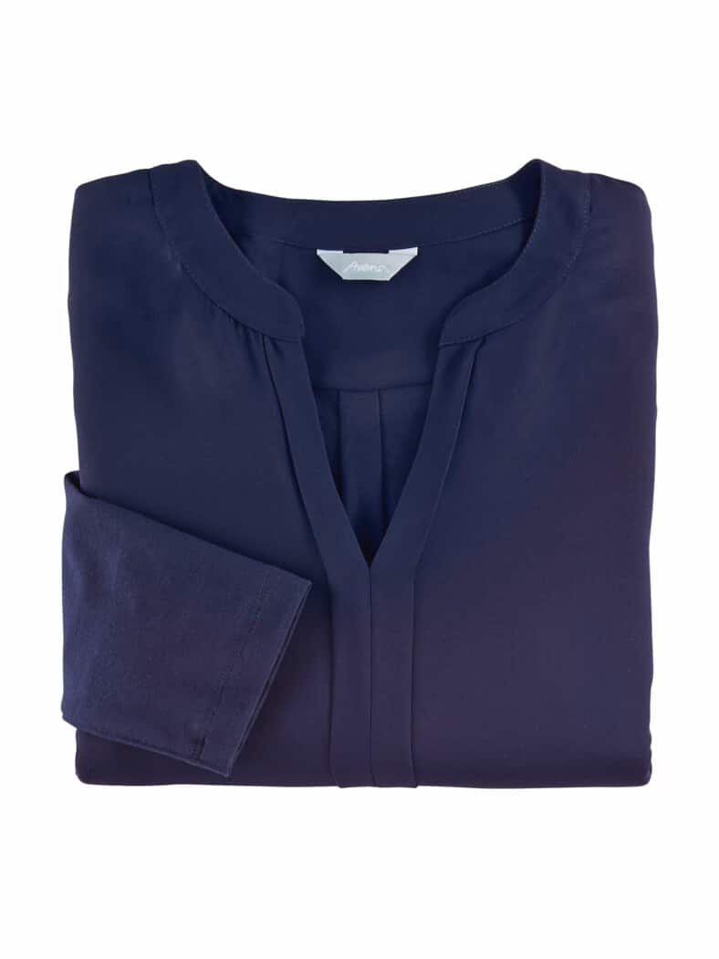 Langarm-Bluse Pflegeleicht Marine