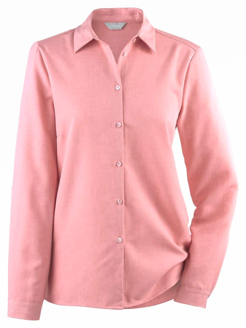 Bügelfrei-Bluse Reise-Leinen Rosa