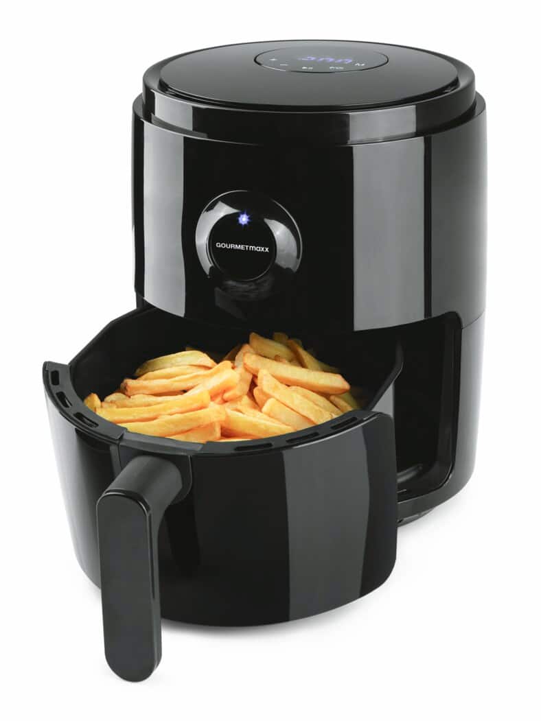 3in1-Heißluftfritteuse Schwarz