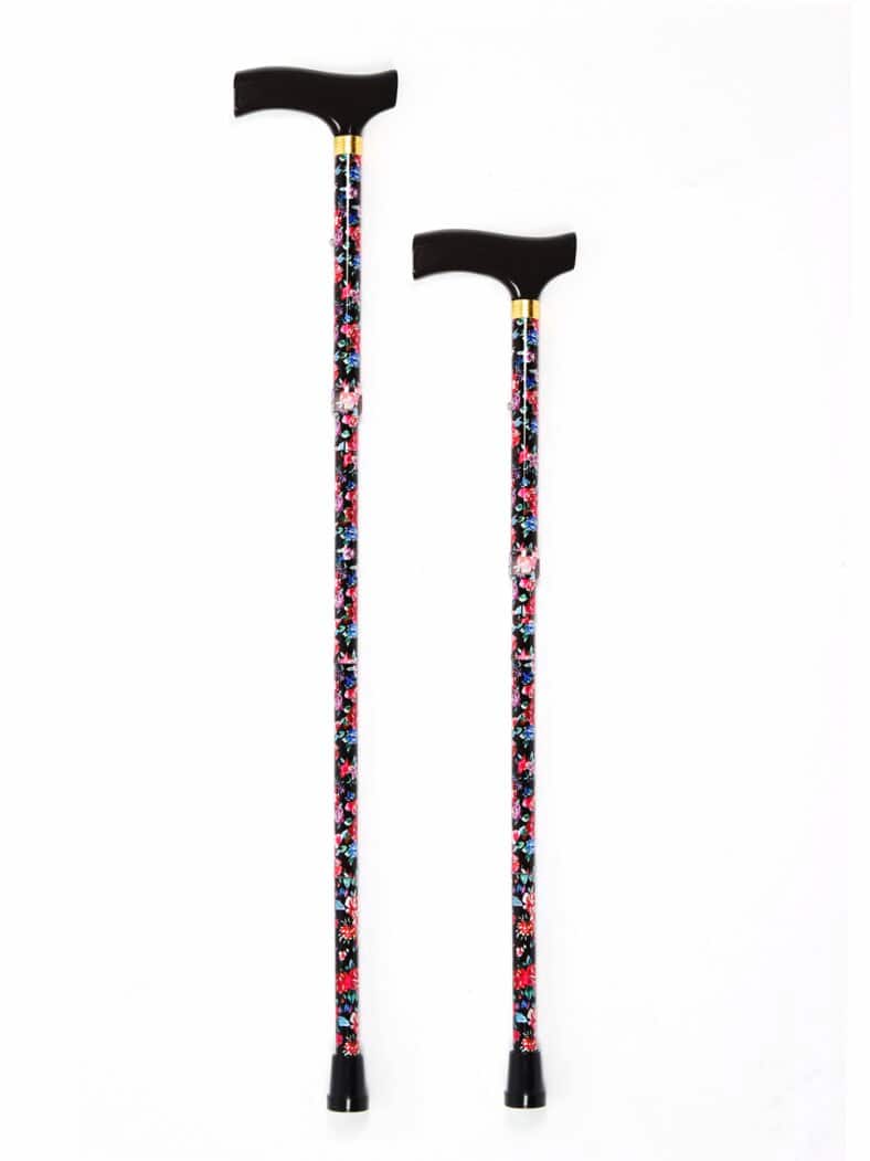 Faltbarer Reise-Stock Blumenmuster Multicolor