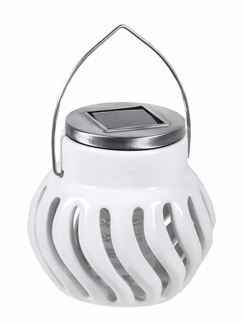 Anti-Mücken-Solar-Windlicht Weiß