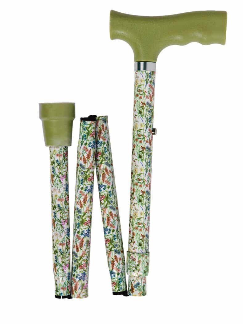 Reise-Stock Wildblume Grün