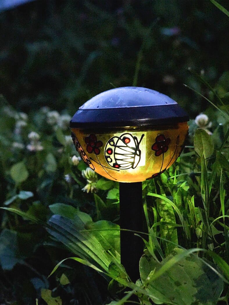 Solarlampe Tiffany 2er Set Schwarz