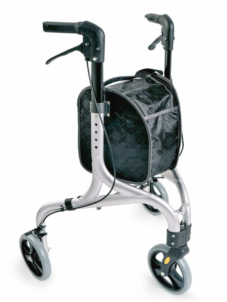 Aluminium-3-Rad-Rollator Faltbar Schwarz-Sillber