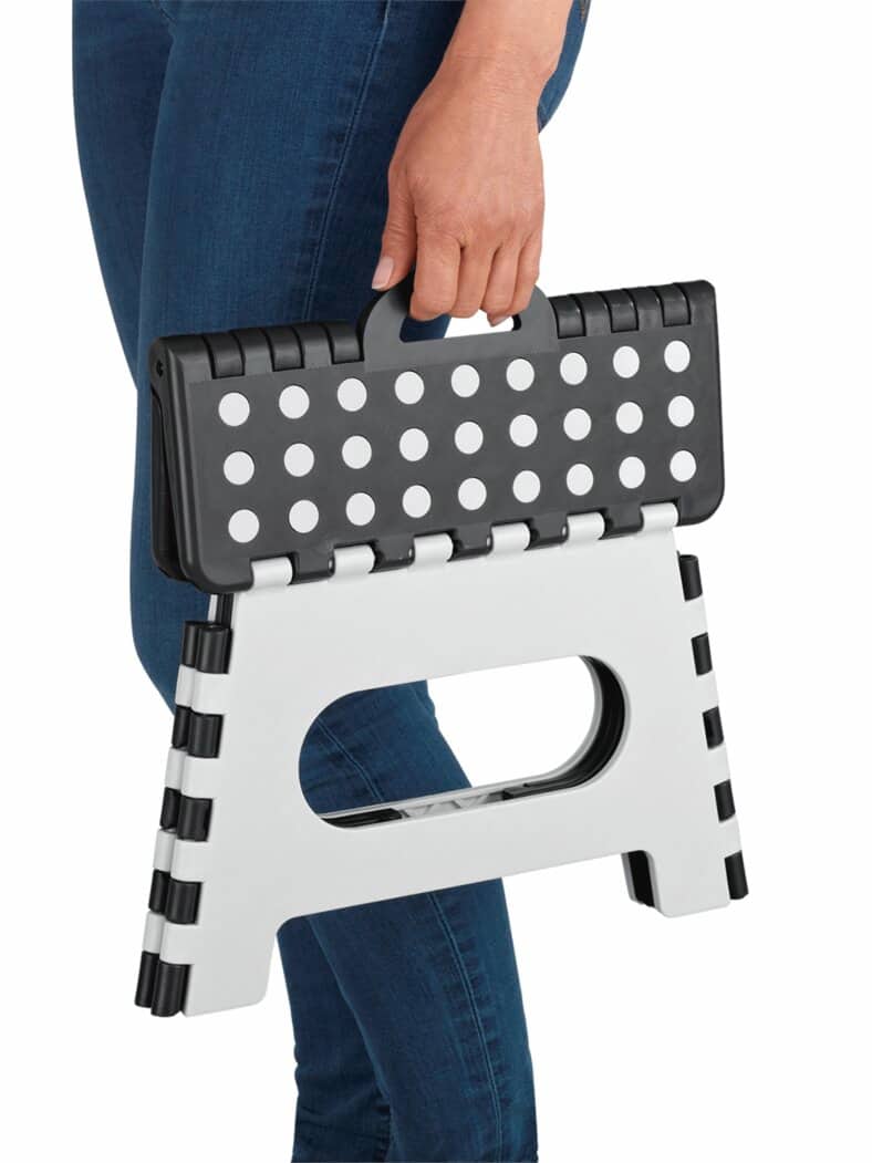 Klapp-Tritthocker Rutschfest Grau