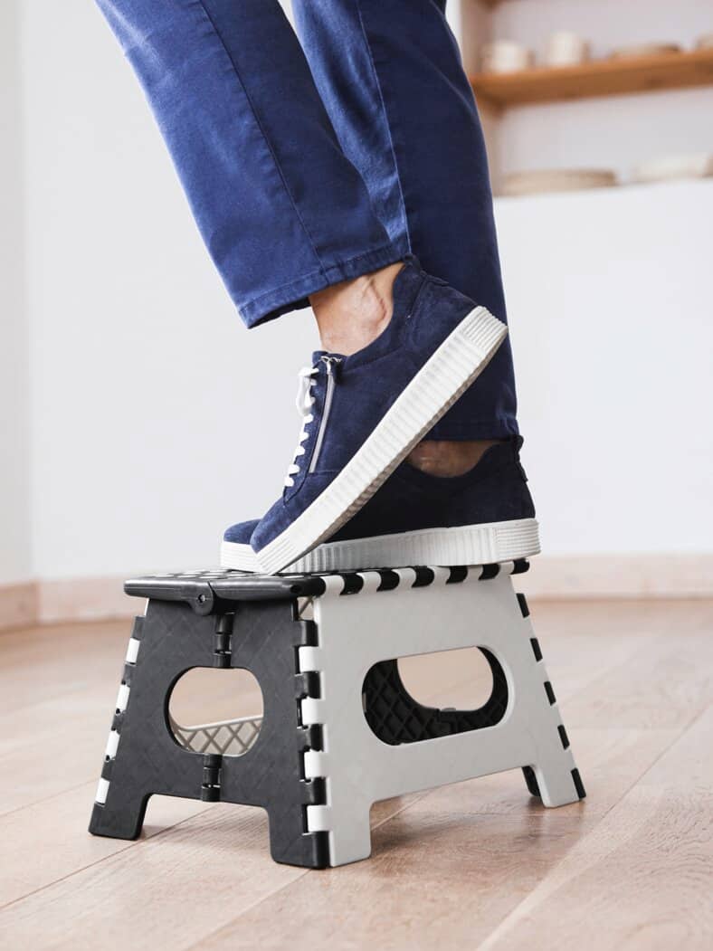 Klapp-Tritthocker Rutschfest Grau