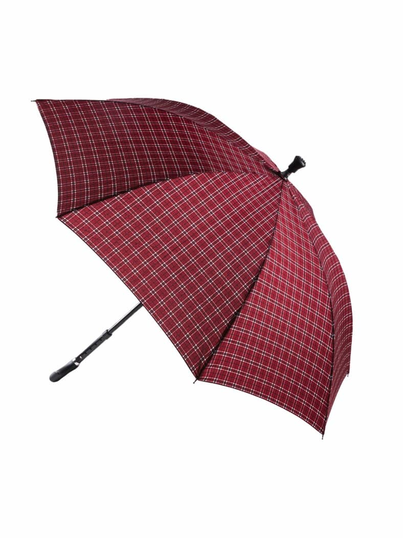 Automatik-Stützschirm Karo Rot