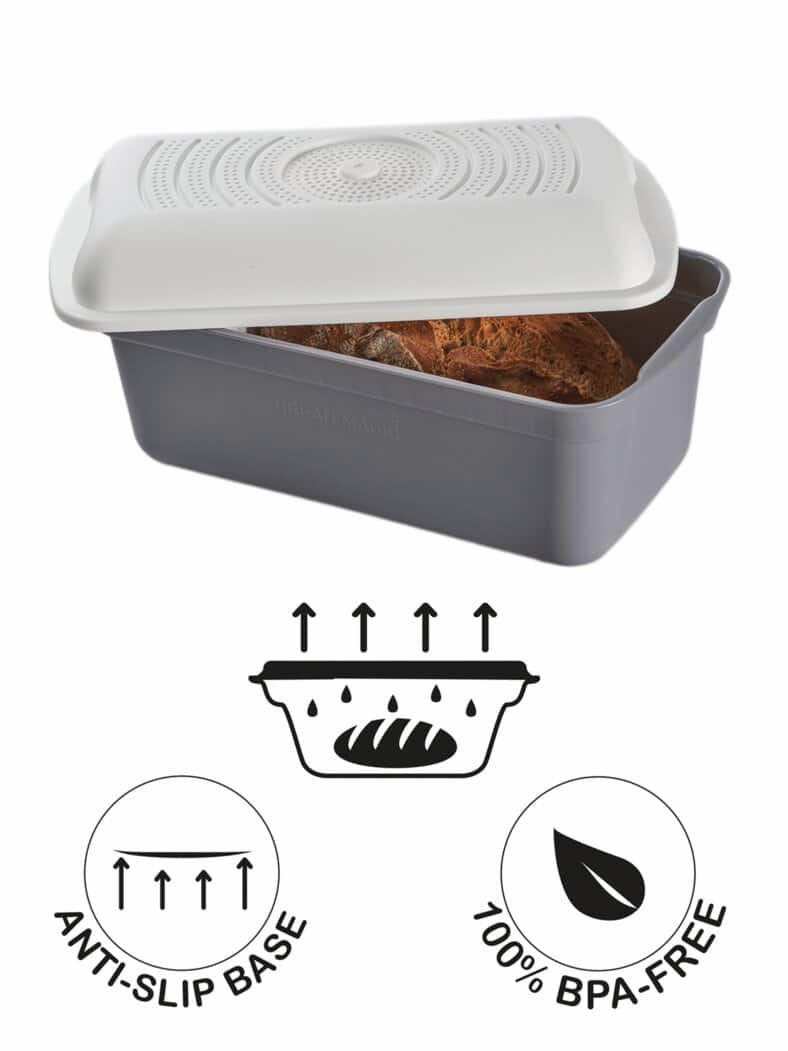 Brot-Frischhaltebox Grau
