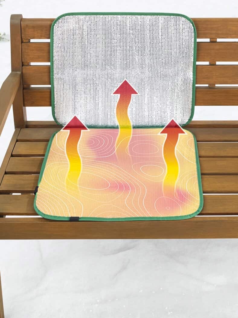 Thermo-Sitz & Rückenkissen XL Silber/Grün