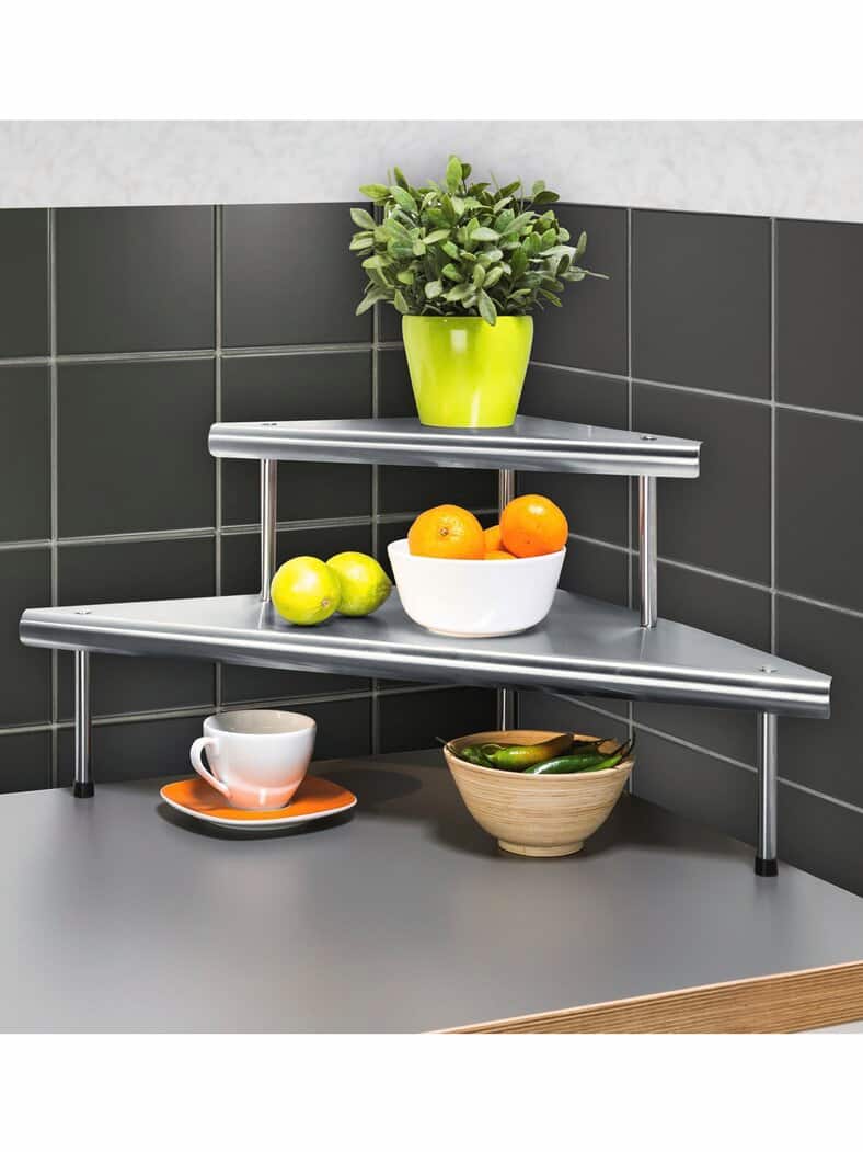 Küchen-Eckregal Platzwunder Silber