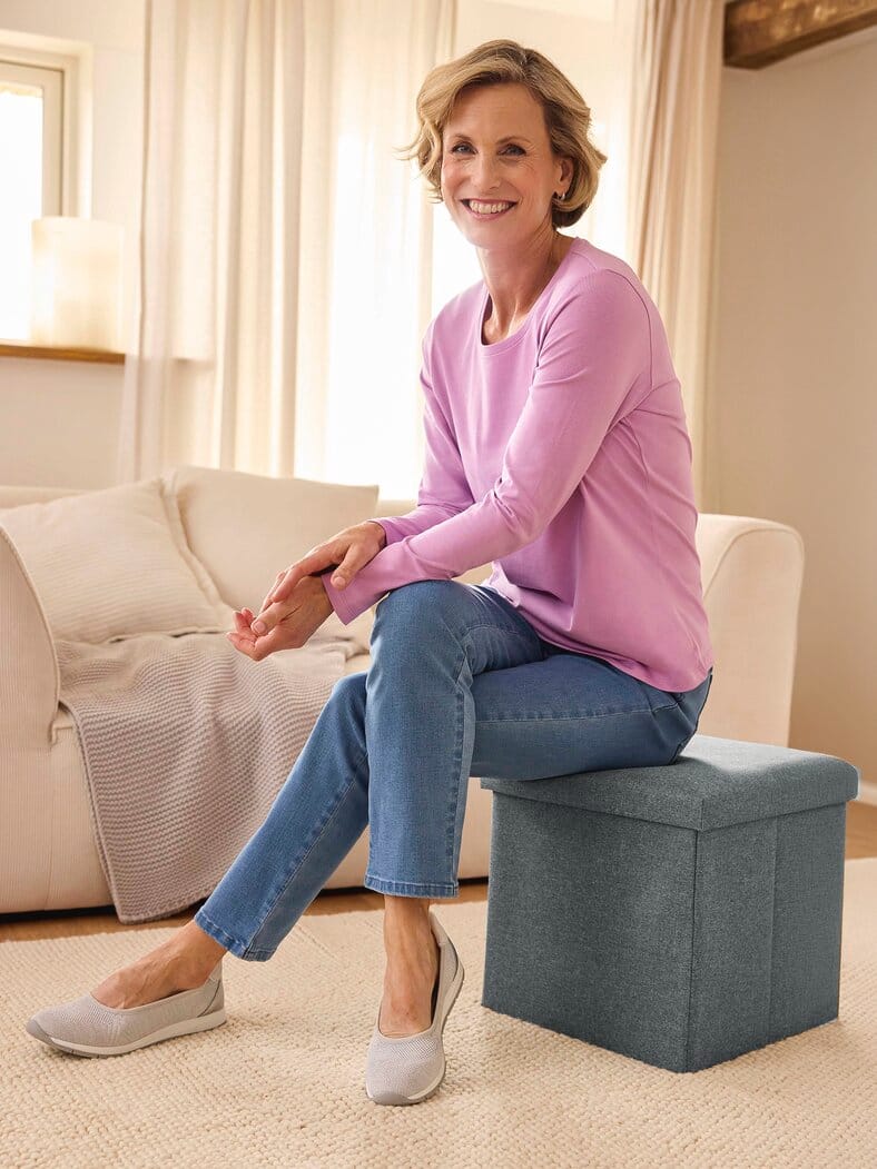 Hocker mit Stauraum Grau