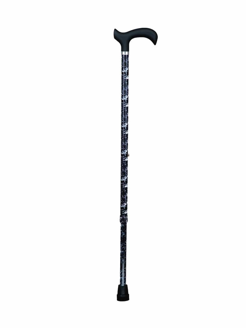 Gastrock Alu-Spazierstock Schwarz-Weiß