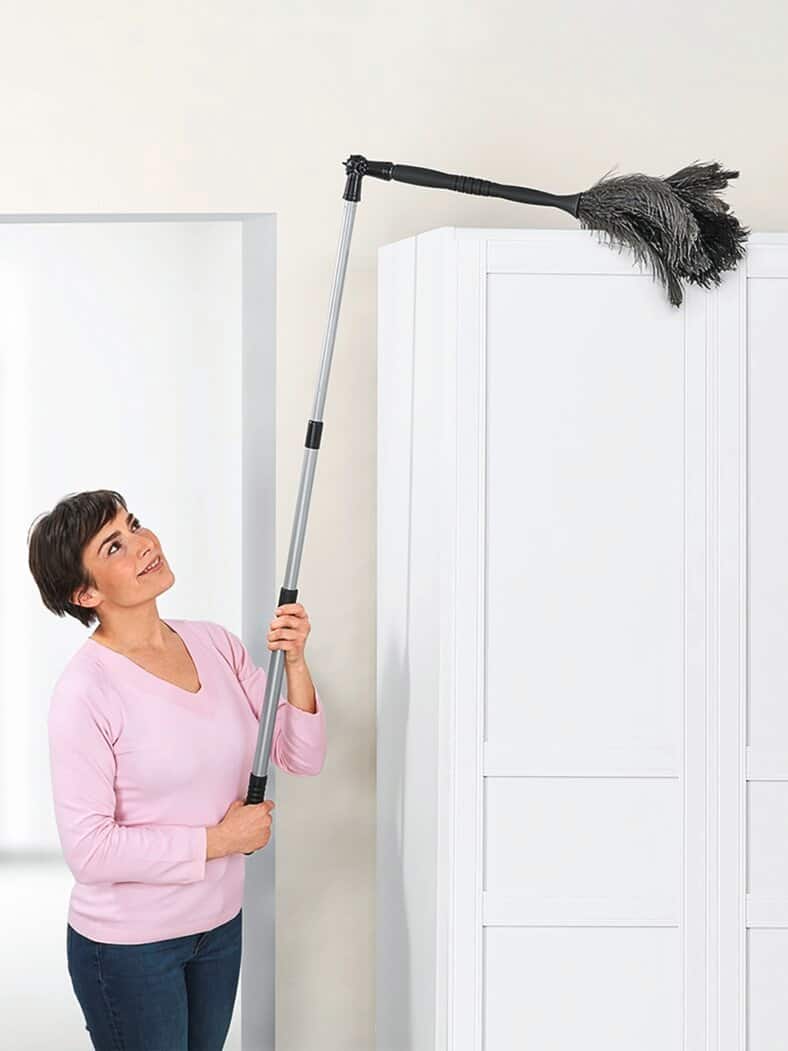 Straußenfeder-Staubwedel Schwarz-Grau