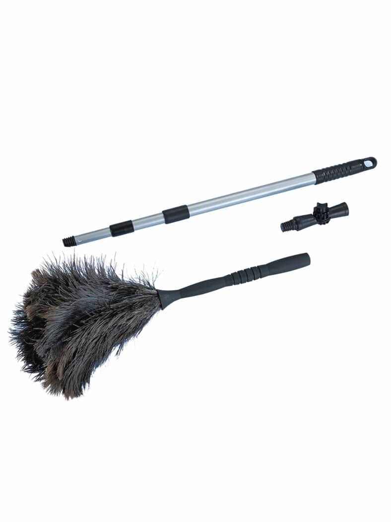 Straußenfeder-Staubwedel Schwarz-Grau