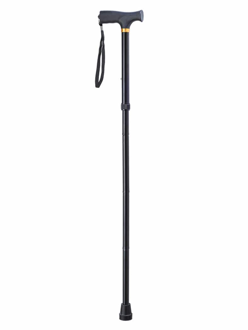 Aluminium-Gehstock Faltbar Schwarz