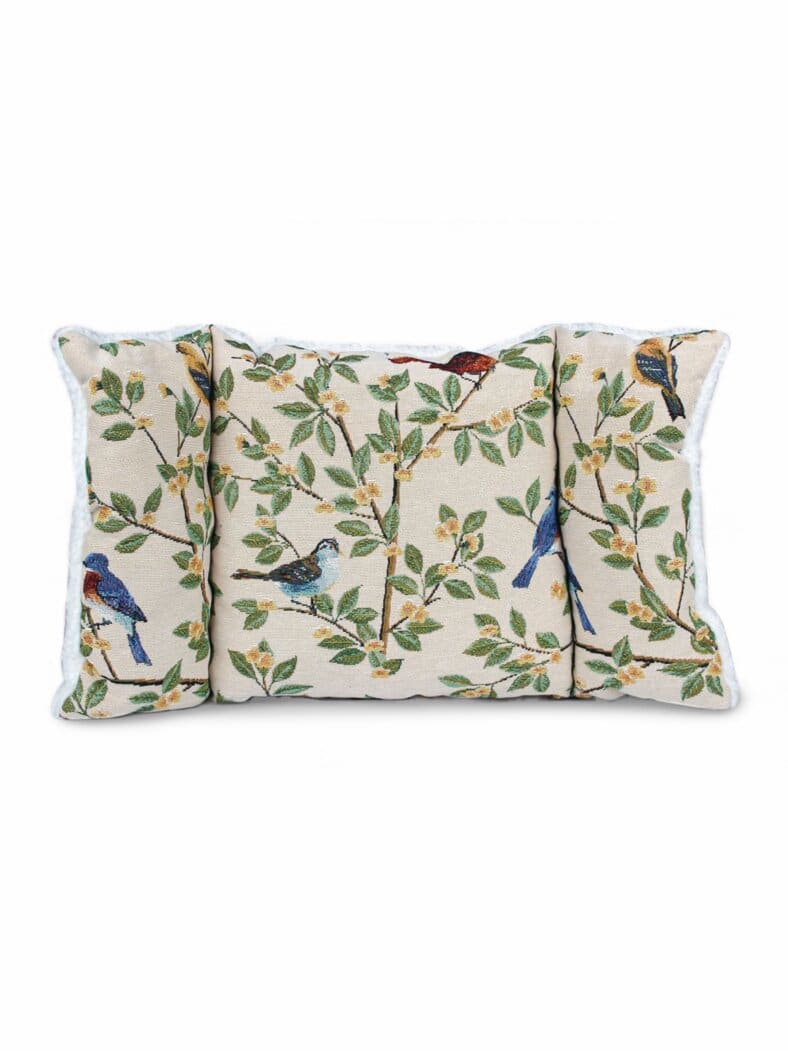 Rückenkissen Gobelin Beige-Grün