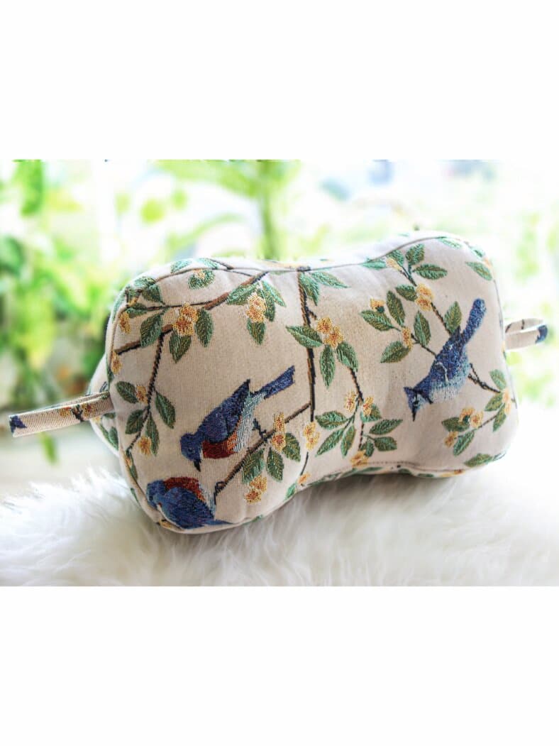 Nackenkissen-Leseknochen Gobelin Beige-Grün