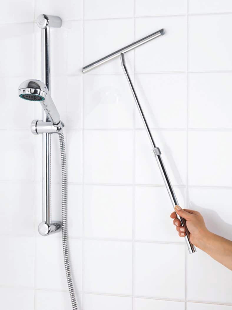 Teleskop-Badezimmerwischer Silber