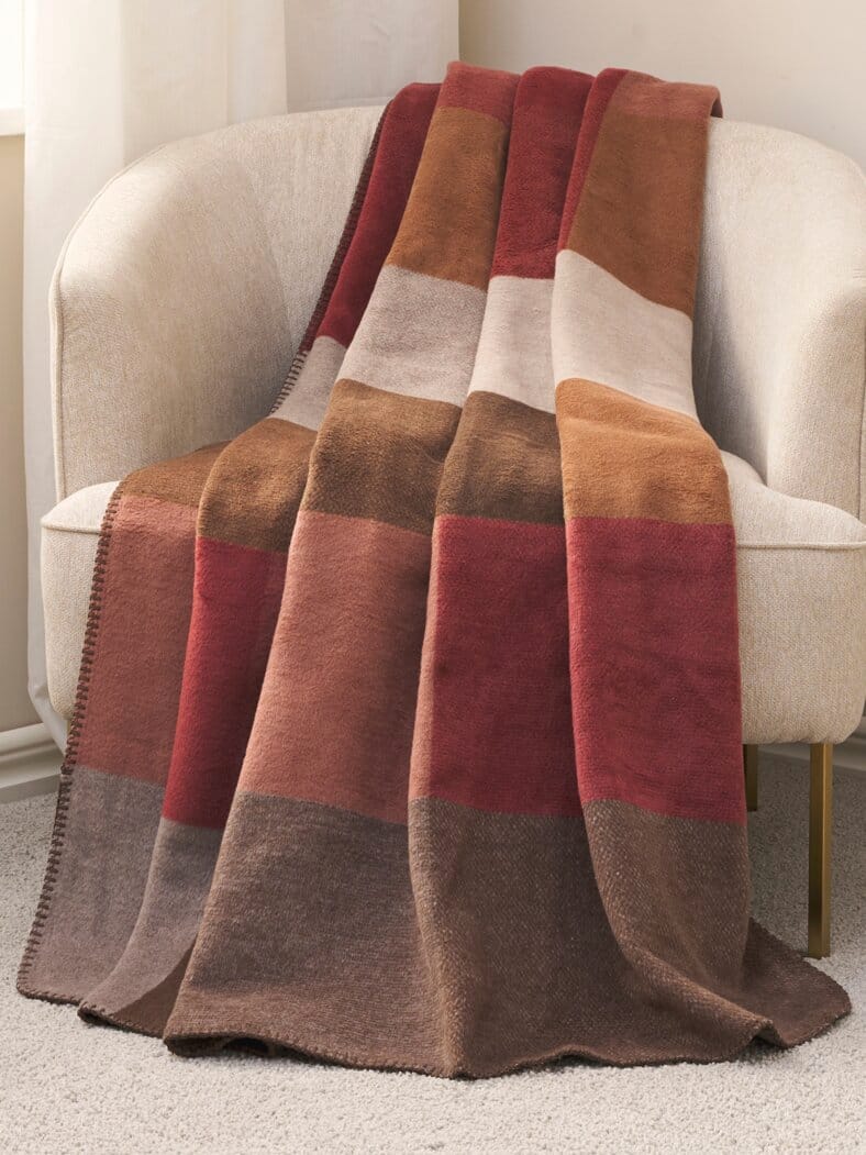 Biederlack Kuscheldecke Beige/ Braun